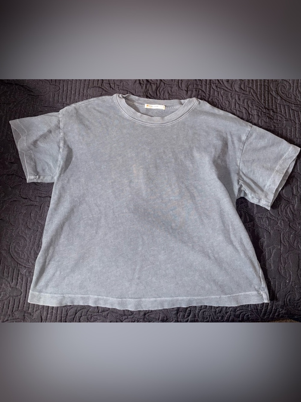 Marine Layer Short Sleeve Tee - Washed Gray Size Small